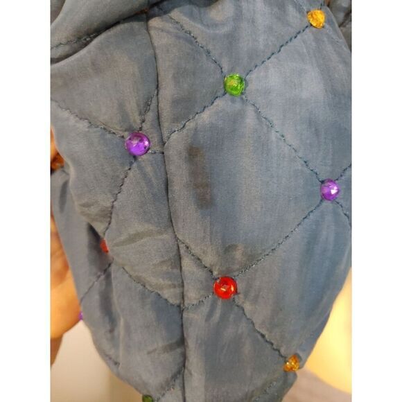 Lew Magram VINTAGE Women's Size Small Blue Silk Bomber Jacket. - Picture 5 of 6